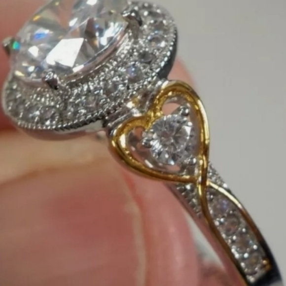 Endless Love Personalized Bridal Ring Set 925/18k 4 caret - Picture 2 of 6